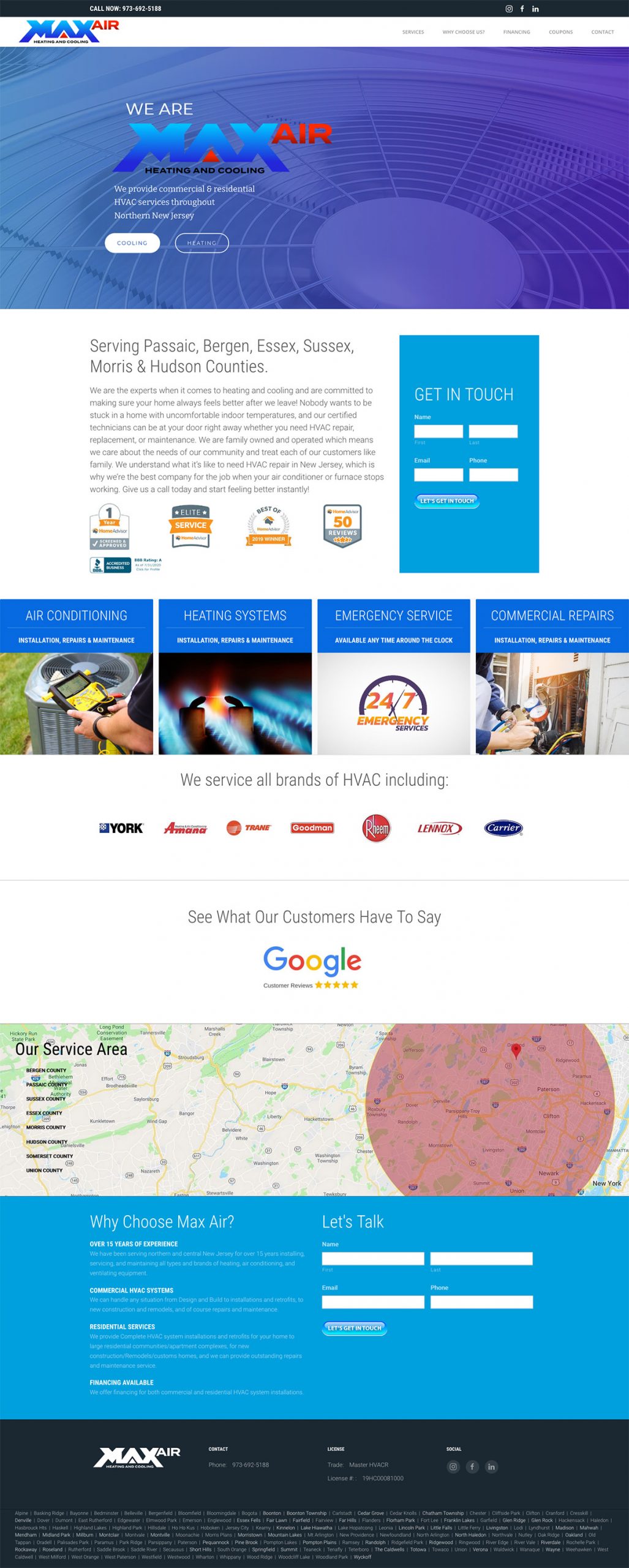 HVAC Company Website Design
